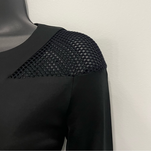 MWT Alice + Olivia Kaine Mesh Inset Asymmetrical Hem Dress Size 4 - Picture 8 of 15